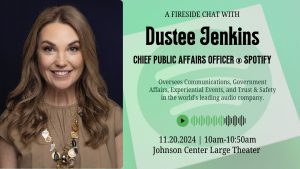 Dustee Jenkins, Chief Public Affairs Officer at Spotify  | WellCore Seminar @ Johnson Center Large Theater 115