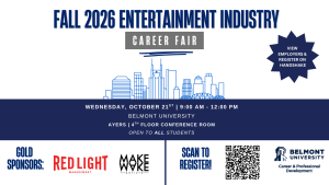 Fall 2026 Entertainment Industry Career Fair @ Janet Ayers Academic Center, 4th Floor Conference Center